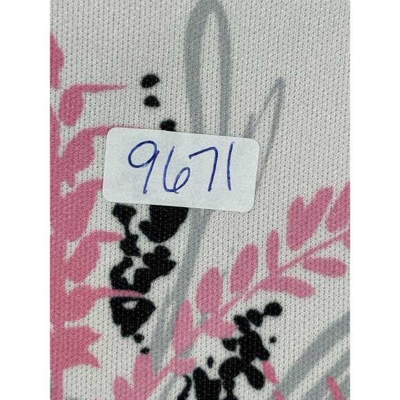 Vintage 80s Top Size M Pink Floral Short Sleeve Polyester Button Up - Picture 10 of 10